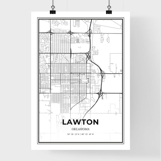 Lawton Oklahoma - Premium City Map Poster