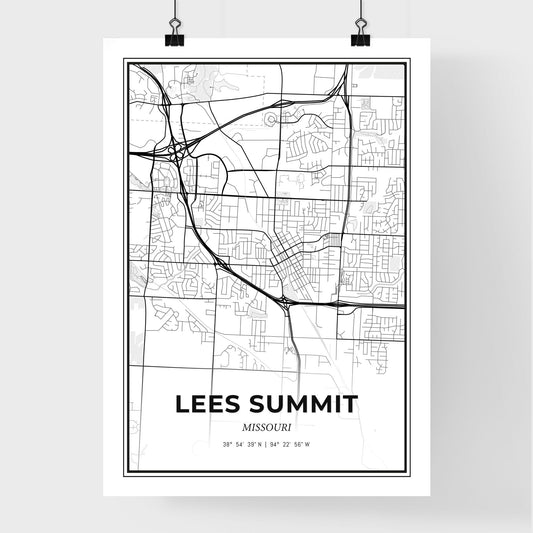 Lees Summit Missouri - Premium City Map Poster
