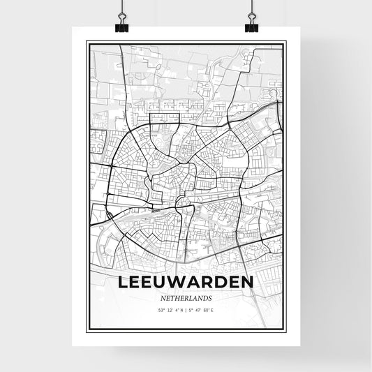 Leeuwarden Netherlands - Premium City Map Poster