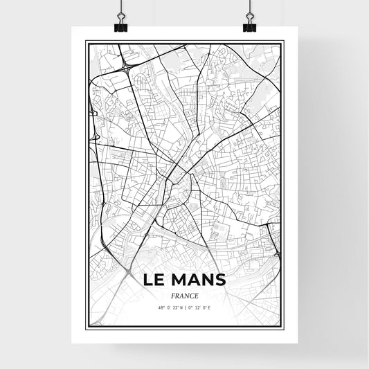 Le Mans France - Premium City Map Poster