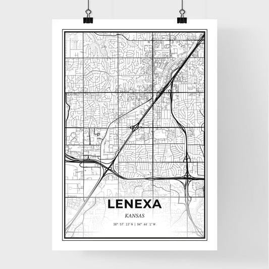 Lenexa Kansas - Premium City Map Poster