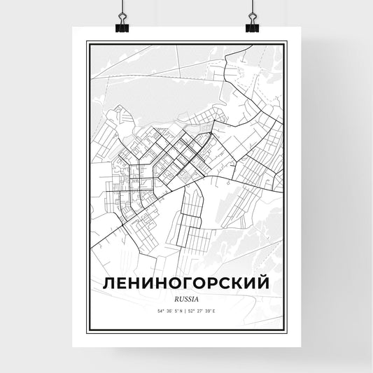 Leninogorsk Russia - Premium City Map Poster