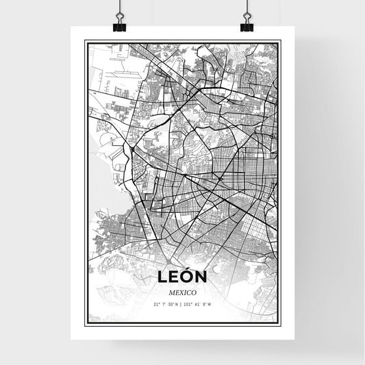 León Mexico - Premium City Map Poster