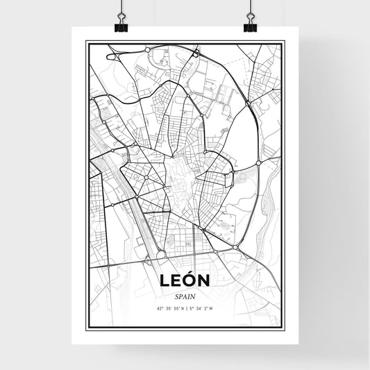 León Spain - Premium City Map Poster