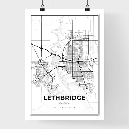 Lethbridge Canada - Premium City Map Poster