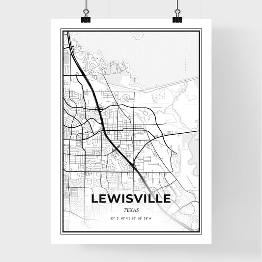 Lewisville Texas - Premium City Map Poster