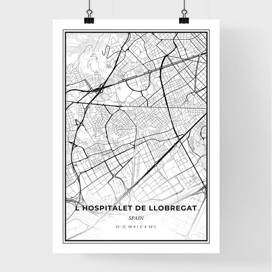L Hospitalet de Llobregat Spain - Premium City Map Poster
