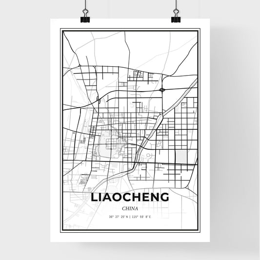 Liaocheng China - Premium City Map Poster