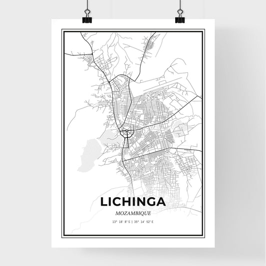 Lichinga Mozambique - Premium City Map Poster