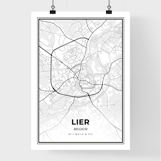 Lier Belgium - Premium City Map Poster