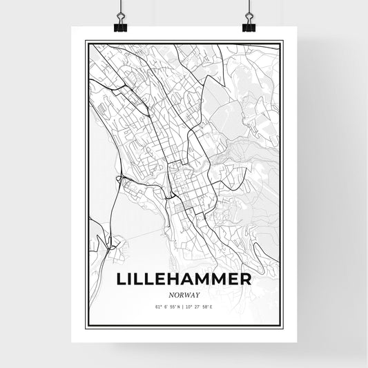 Lillehammer Norway - Premium City Map Poster