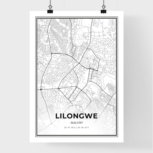 Lilongwe Malawi - Premium City Map Poster