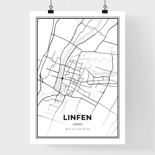 Linfen China - Premium City Map Poster