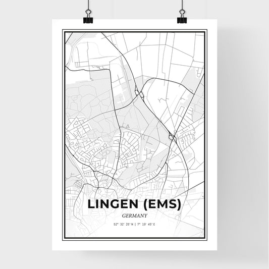Lingen (Ems) Germany - Premium City Map Poster