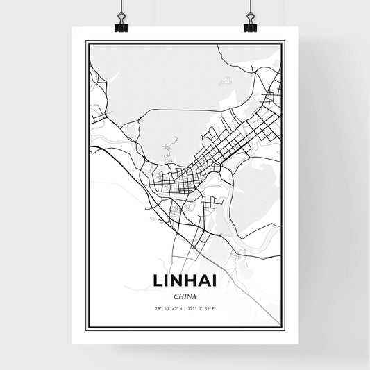 Linhai China - Premium City Map Poster