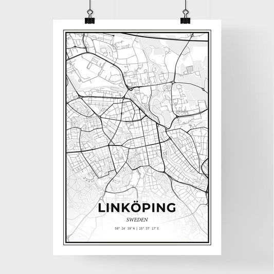 Linköping Sweden - Premium City Map Poster