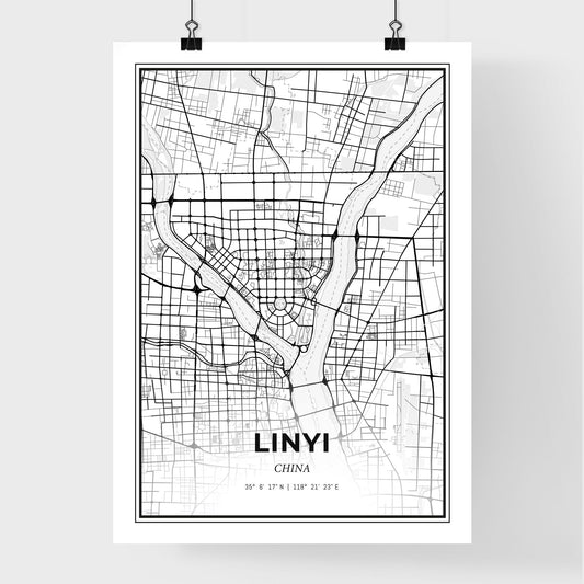 Linyi China - Premium City Map Poster