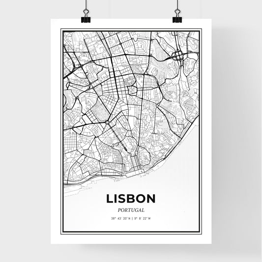 Lisbon Portugal - Premium City Map Poster
