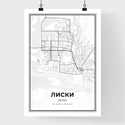 Liski Russia - Premium City Map Poster