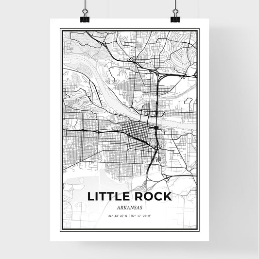 Little Rock Arkansas - Premium City Map Poster