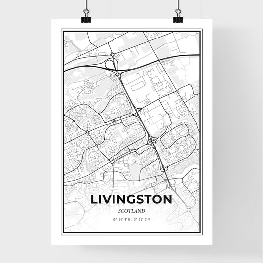 Livingston Scotland - Premium City Map Poster