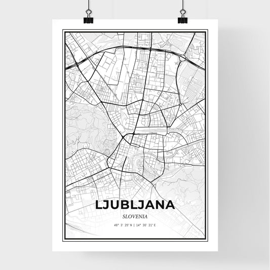Ljubljana Slovenia - Premium City Map Poster