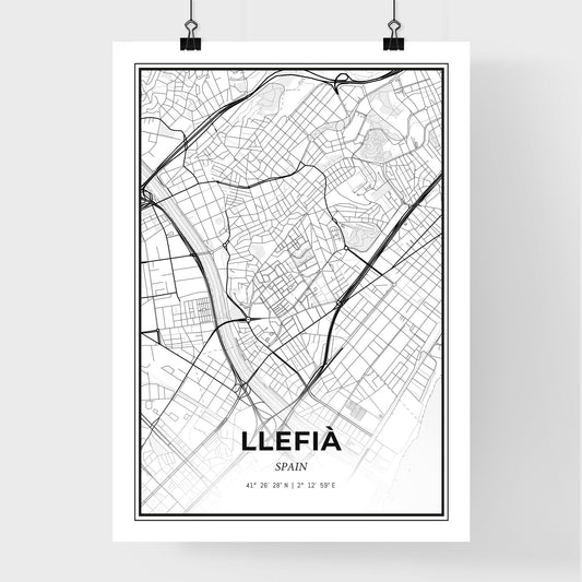 Llefià Spain - Premium City Map Poster