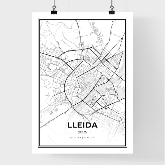 Lleida Spain - Premium City Map Poster