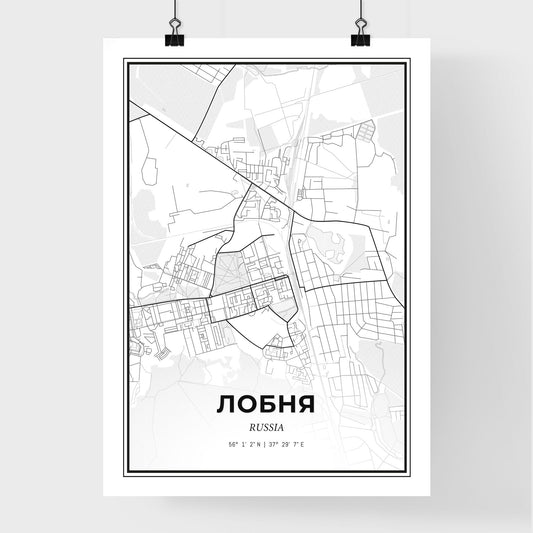 Lobnya Russia - Premium City Map Poster