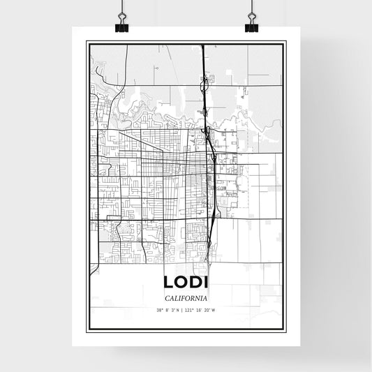 Lodi California - Premium City Map Poster