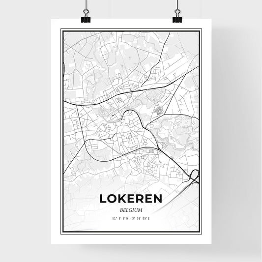 Lokeren Belgium - Premium City Map Poster