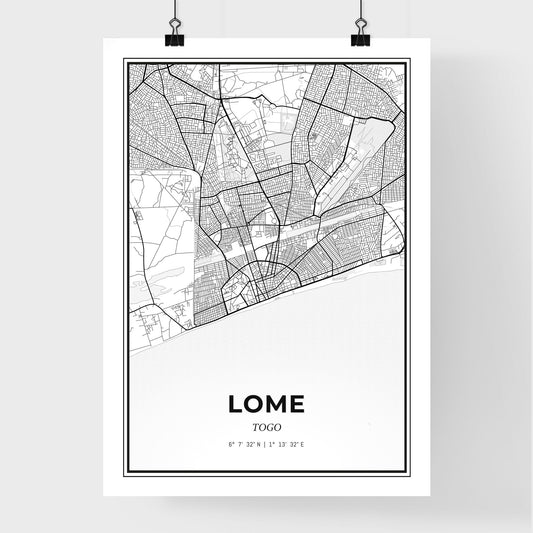 Lome Togo - Premium City Map Poster