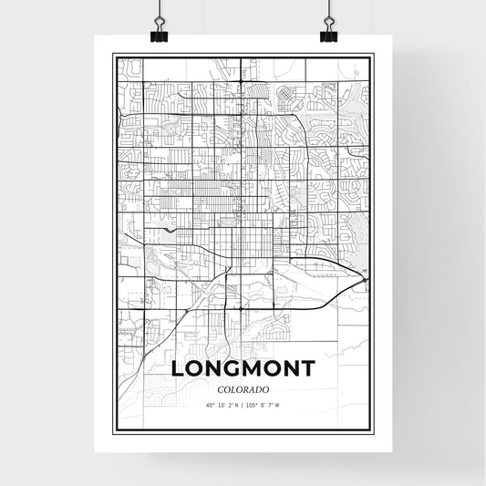 Longmont Colorado - Premium City Map Poster