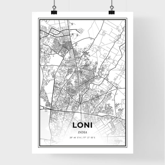 Loni India - Premium City Map Poster