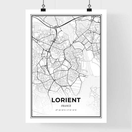 Lorient France - Premium City Map Poster