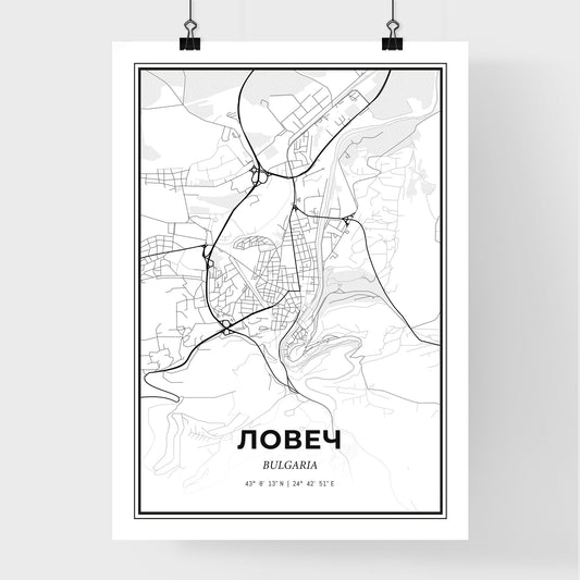 Lovech Bulgaria - Premium City Map Poster
