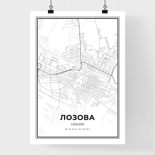 Lozova Ukraine - Premium City Map Poster