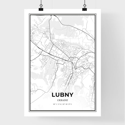 Lubny Ukraine - Premium City Map Poster