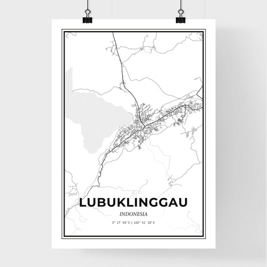 Lubuklinggau Indonesia - Premium City Map Poster