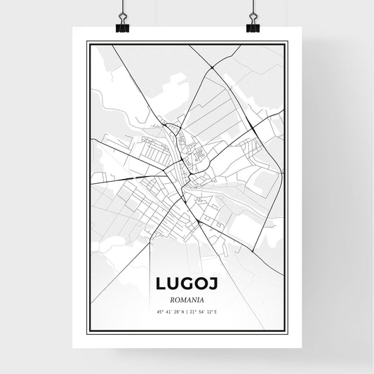 Lugoj Romania - Premium City Map Poster