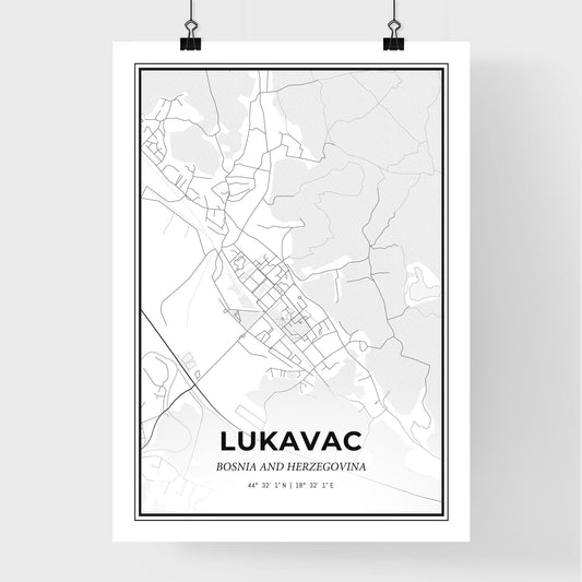 Lukavac Bosnia and Herzegovina - Premium City Map Poster
