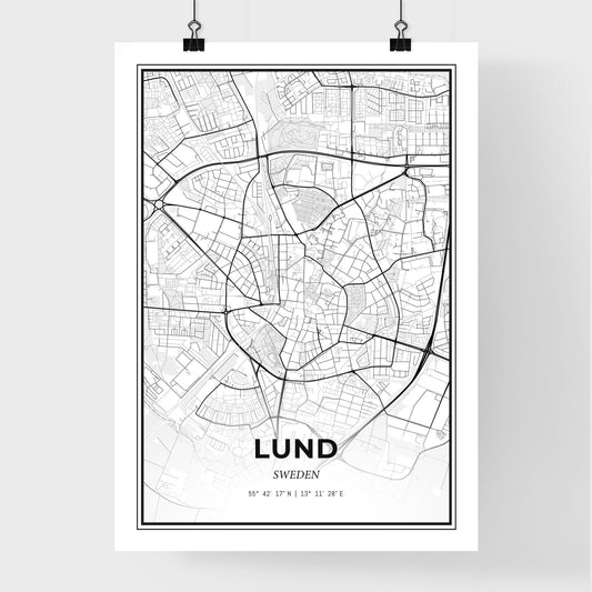Lund Sweden - Premium City Map Poster