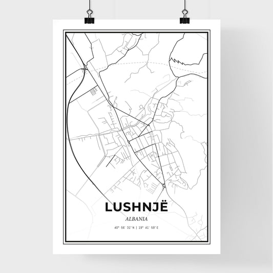 Lushnjë Albania - Premium City Map Poster