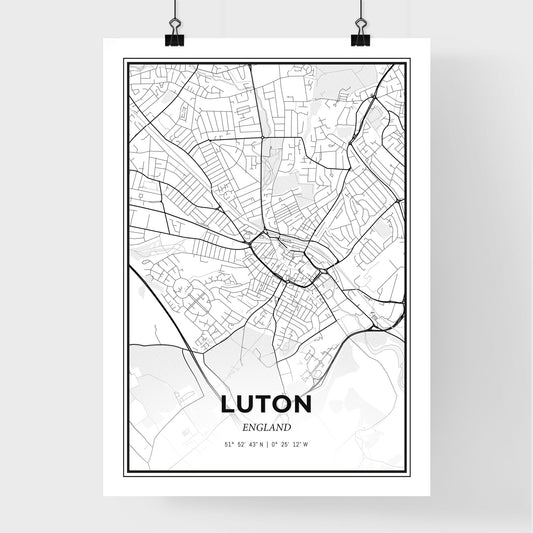 Luton England - Premium City Map Poster
