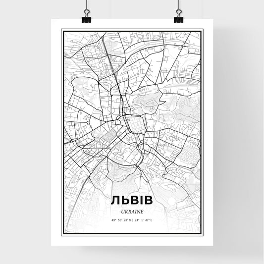 Lviv Ukraine - Premium City Map Poster