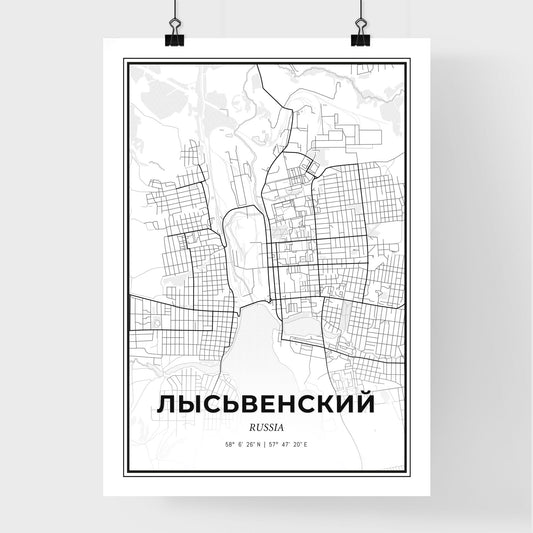 Lysva Russia - Premium City Map Poster