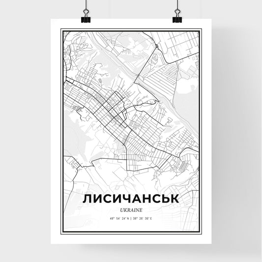 Lysychansk Ukraine - Premium City Map Poster