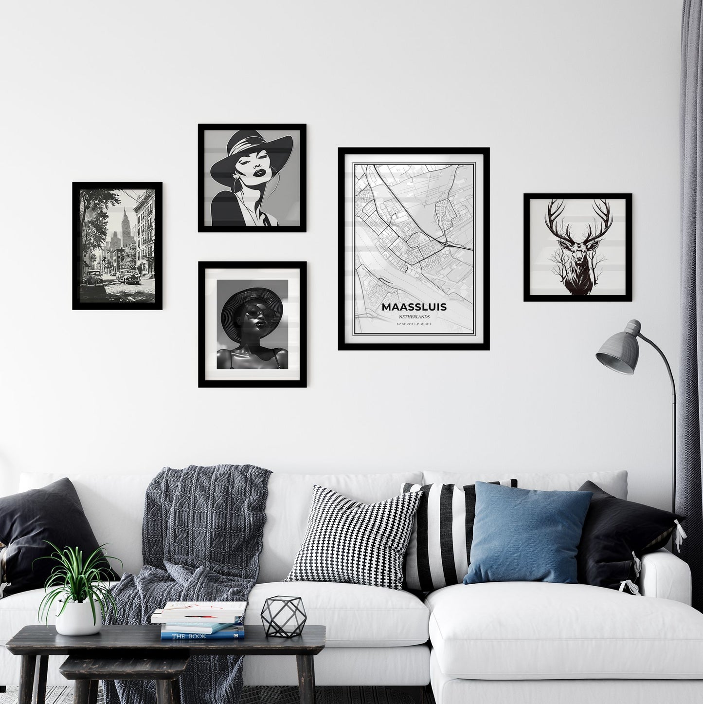 Maassluis Netherlands - Minimal City Map Interior