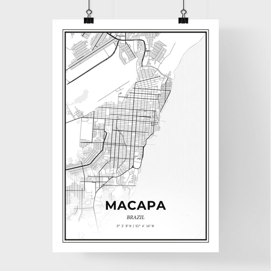 Macapa Brazil - Premium City Map Poster