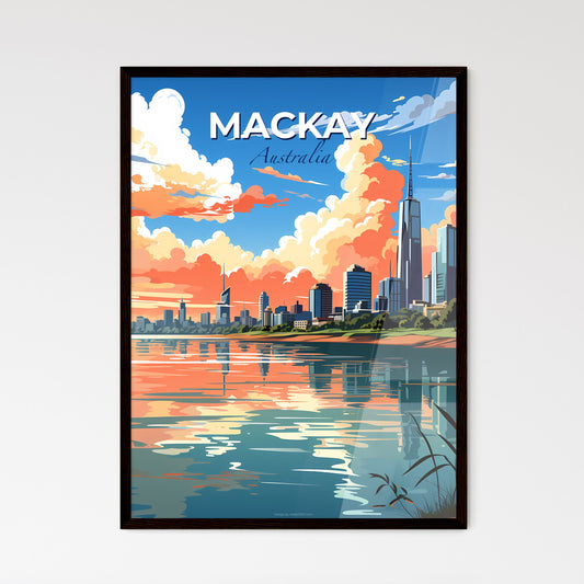 Mackay Australia City Skyline Expressionistic Painting with Water Default Title